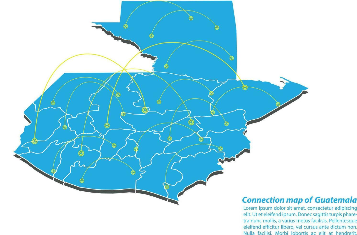 modern av guatemala Karta anslutningar nätverk design, bäst internet begrepp av guatemala Karta företag från begrepp serier, Karta punkt och linje sammansättning. infographic Karta. vektor illustration.