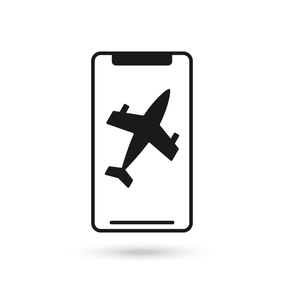 mobil telefon med flygplan symbol. vektor