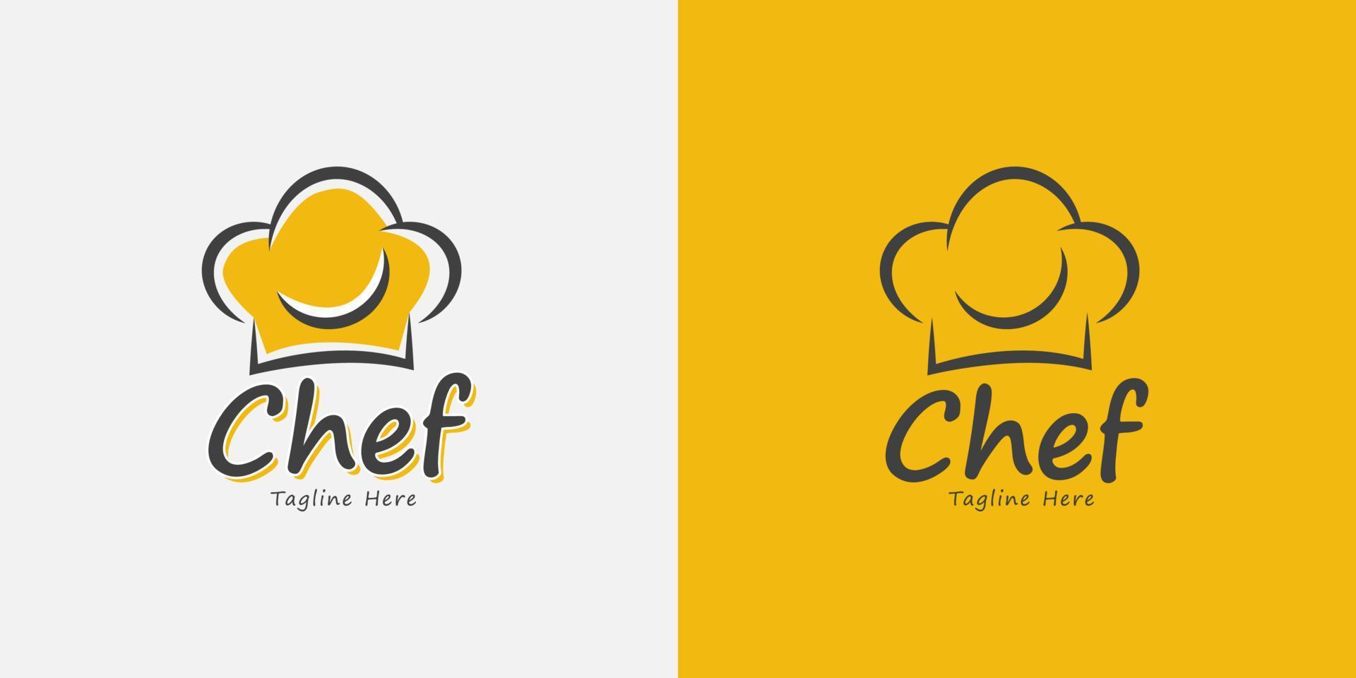 Chef-Restaurant-Logo-Design-Vorlage vektor