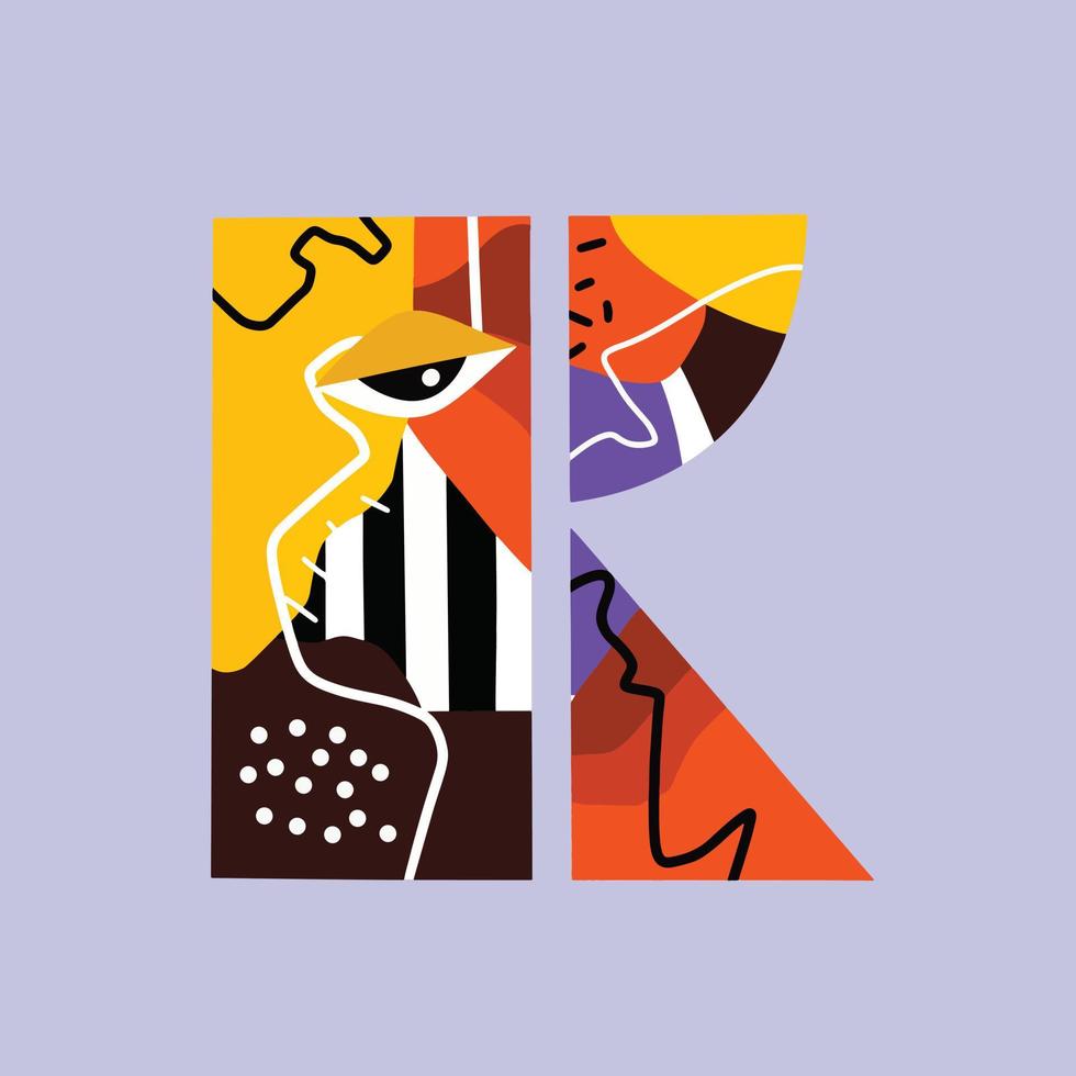 k-Alphabet-Design-Illustration vektor