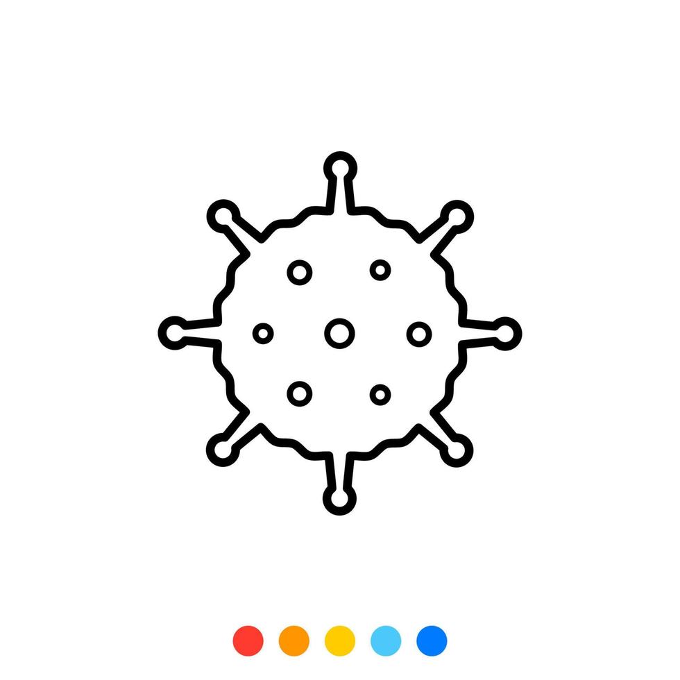 flaches designelement, symbol, vektor und illustration des virus.