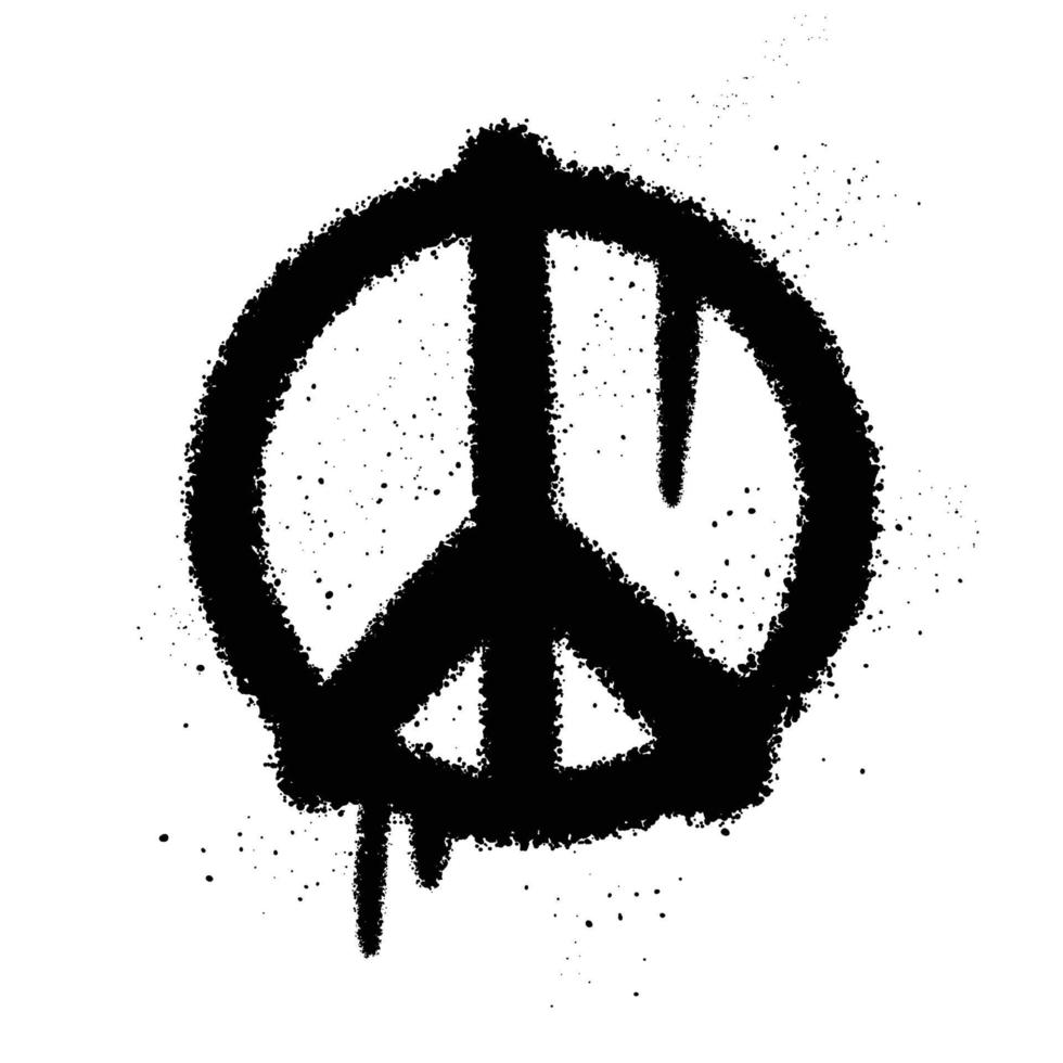 Graffiti-Sprühfarbe Friedenssymbol isolierte Vektorillustration vektor