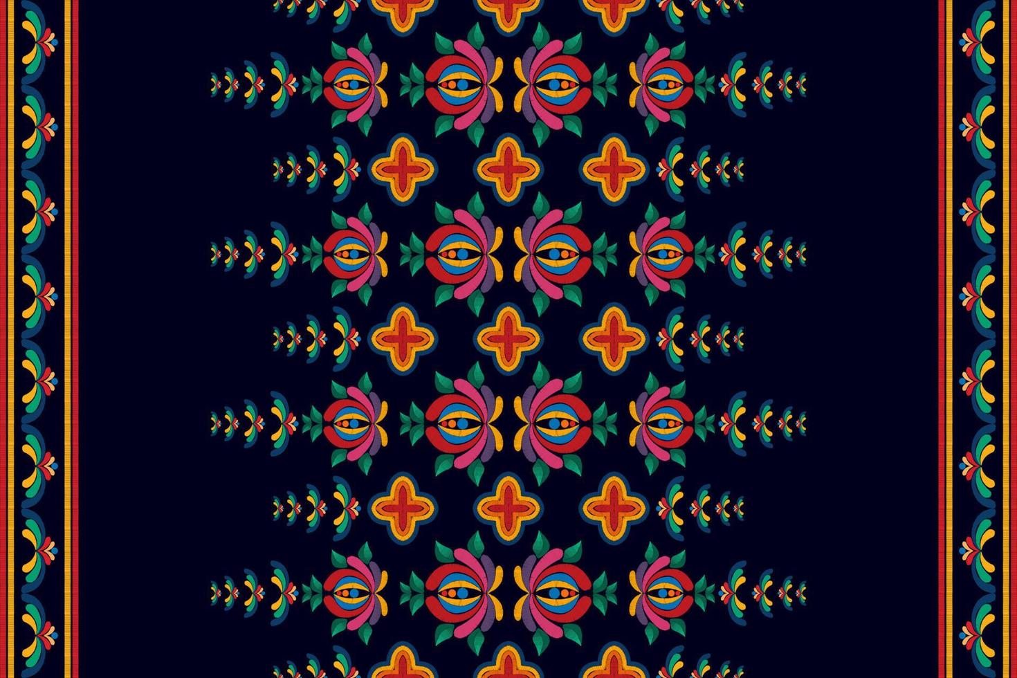 ikat ethnisches nahtloses muster-hauptdekorationsdesign. aztekischer stoffteppich boho mandalas textil schmücken tapeten. Stammes-natives Motiv traditioneller Stickereivektor illustrierter Hintergrund vektor