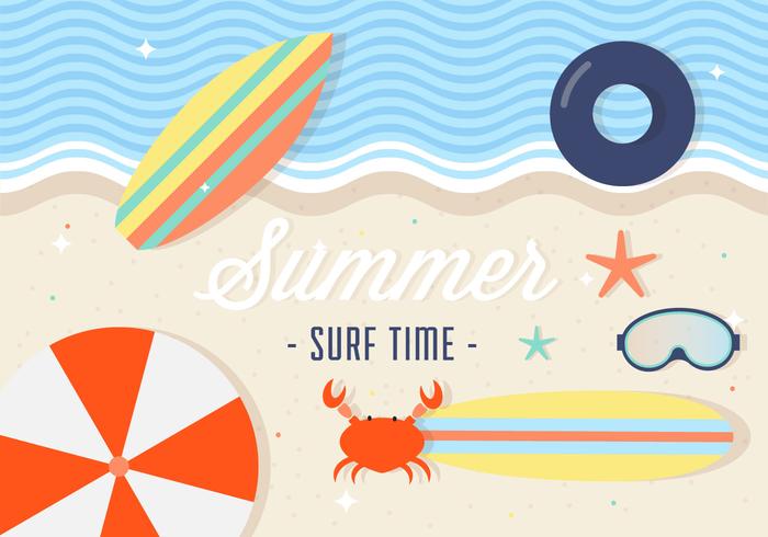 Free Summer Surfing Vektor Hintergrund