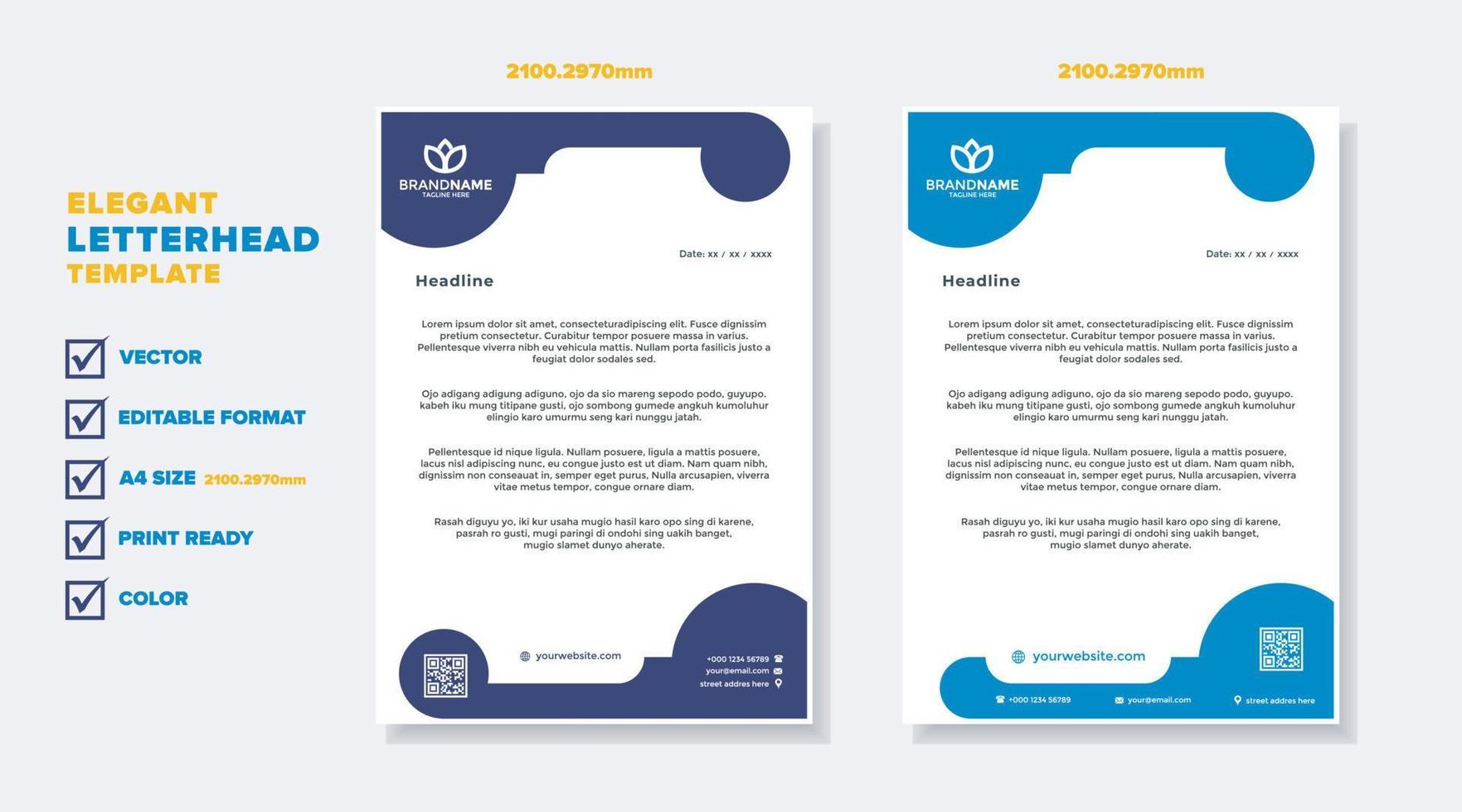 modern elegant av brev mall för stationär design för företag företag med blå Färg redigerbar formatera vektor