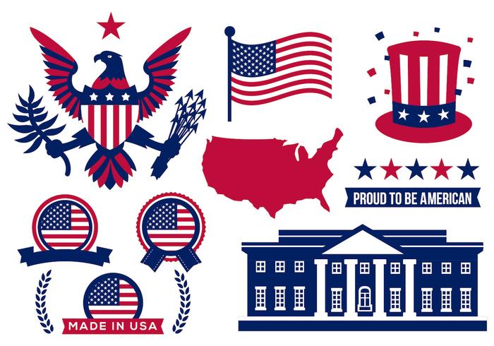 Freie Amerika Icons Vektor