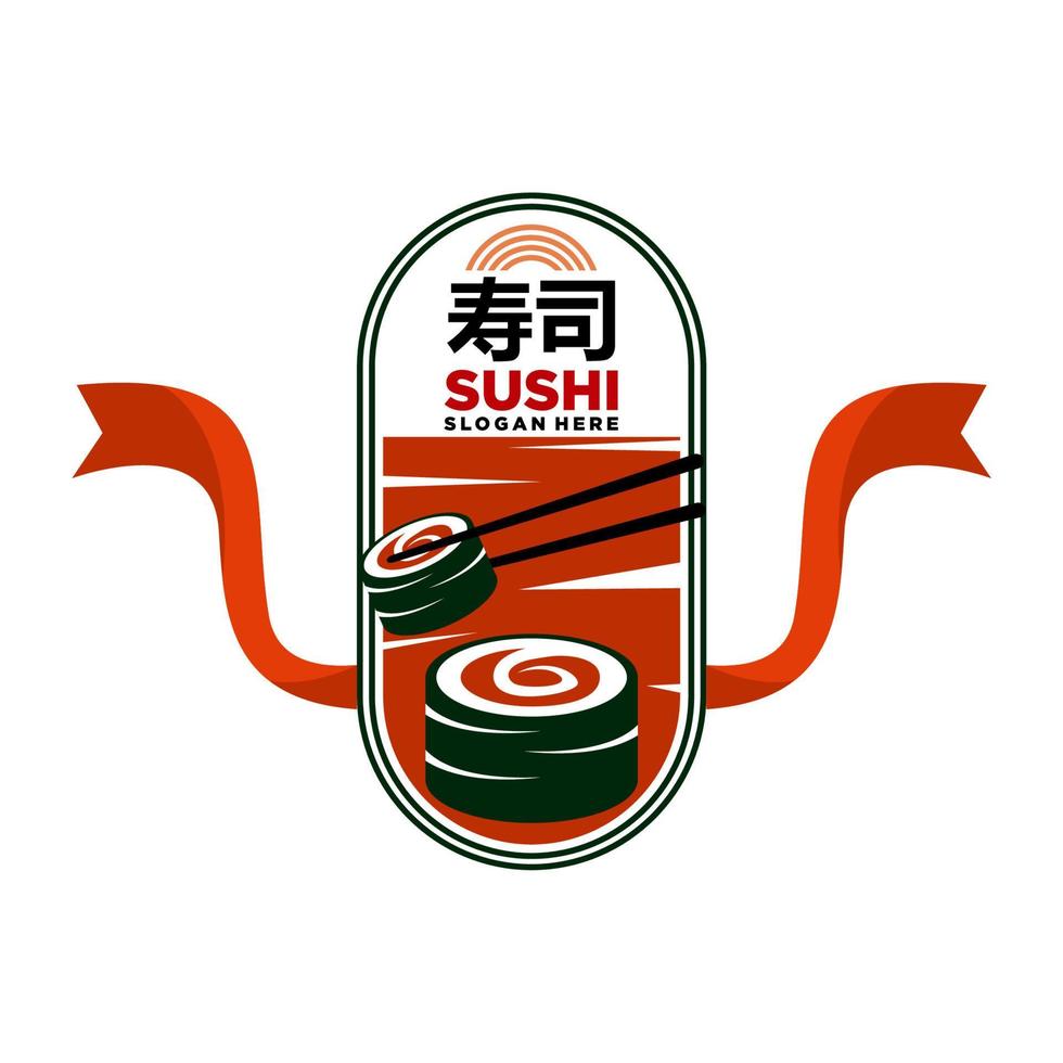 sushi logotyp design. japansk mat sushi logotyp vektor