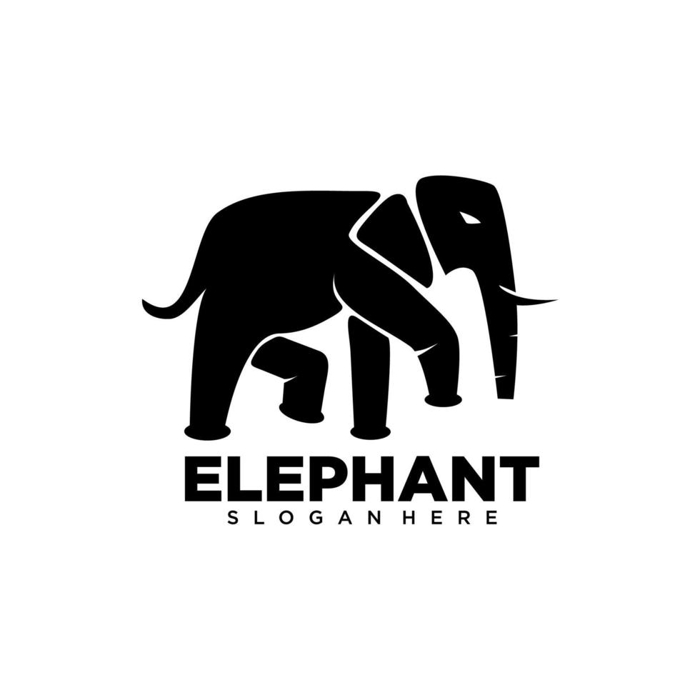 elefant logotyp. elefant ikon. elefant silhuett illustration vektor