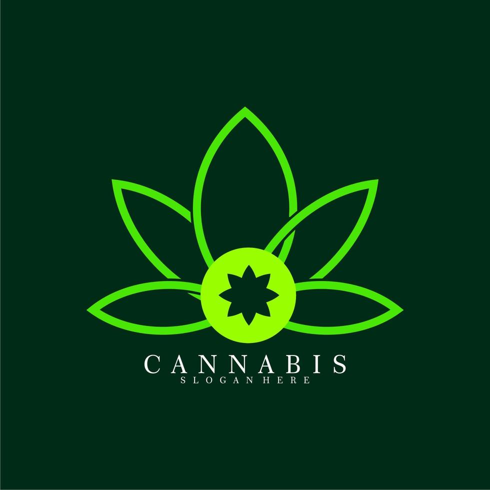 Cannabis-Logo. grünes Marihuana-Blatt-Vektorsymbol vektor