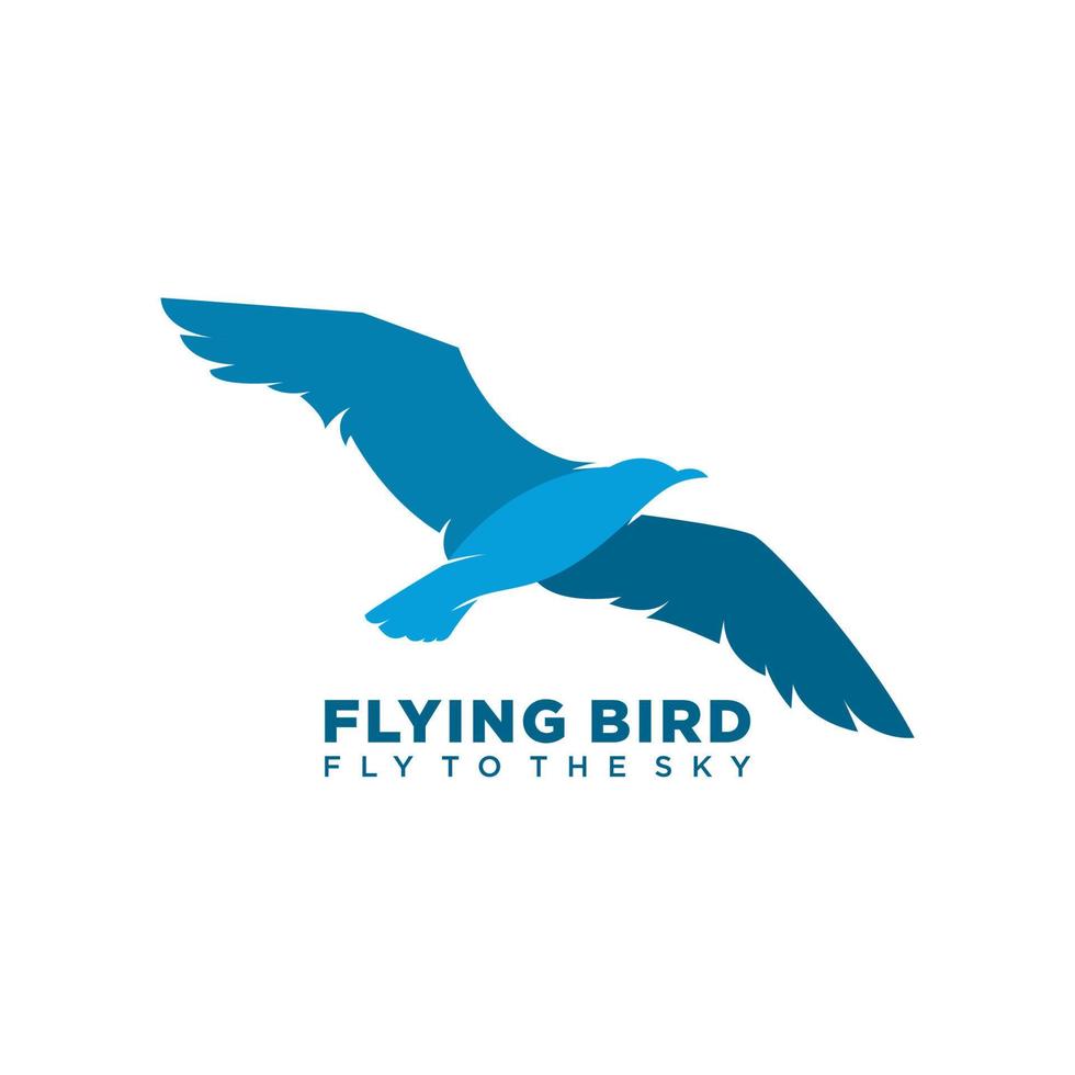 flygande fågel logotyp. logotyp med flygande blå fågel begrepp. logotyp med minimalistisk och modern stil. lämplig för företag vektor