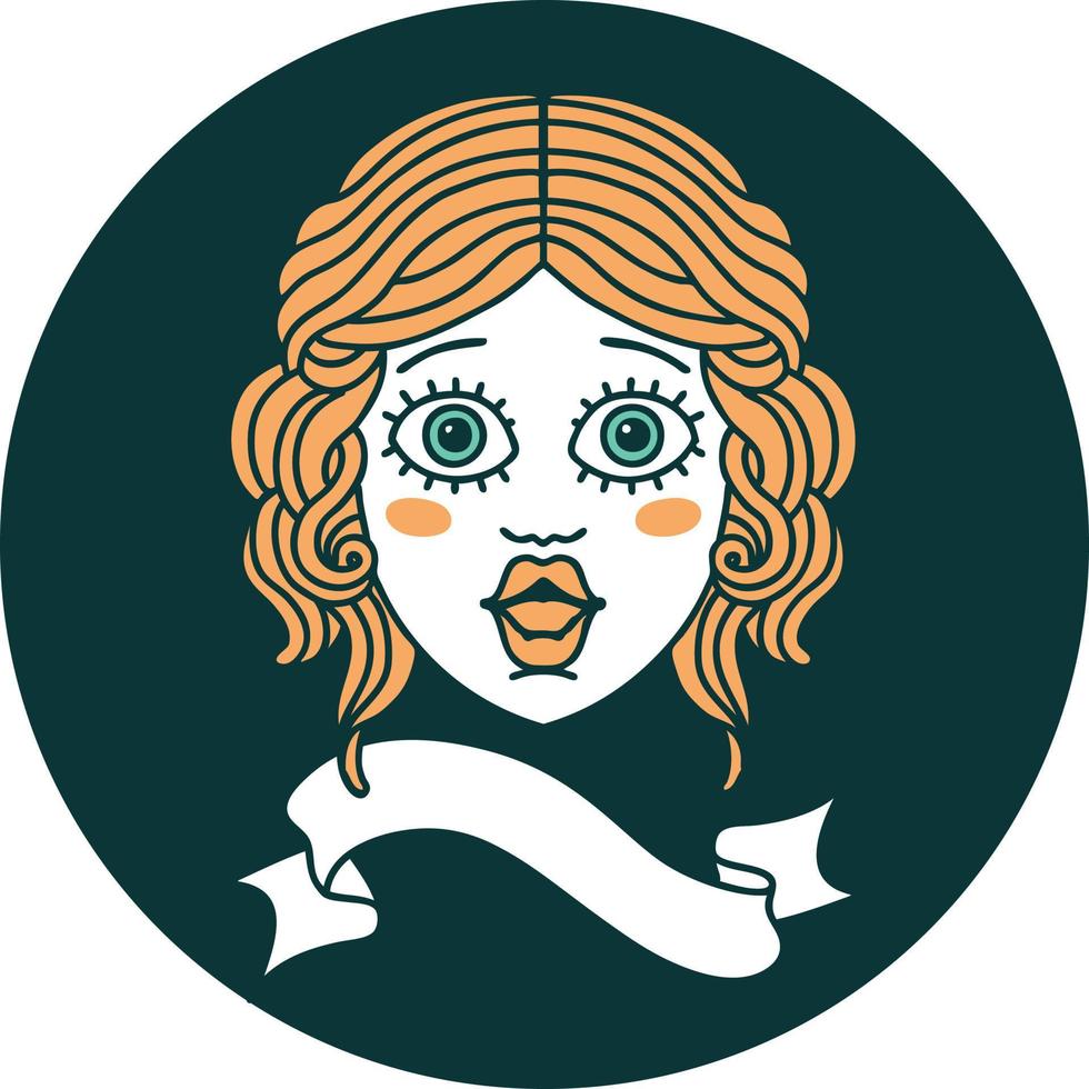 ikon med baner av kvinna ansikte vektor