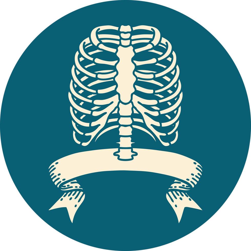 Symbol mit Banner eines Brustkorbs vektor