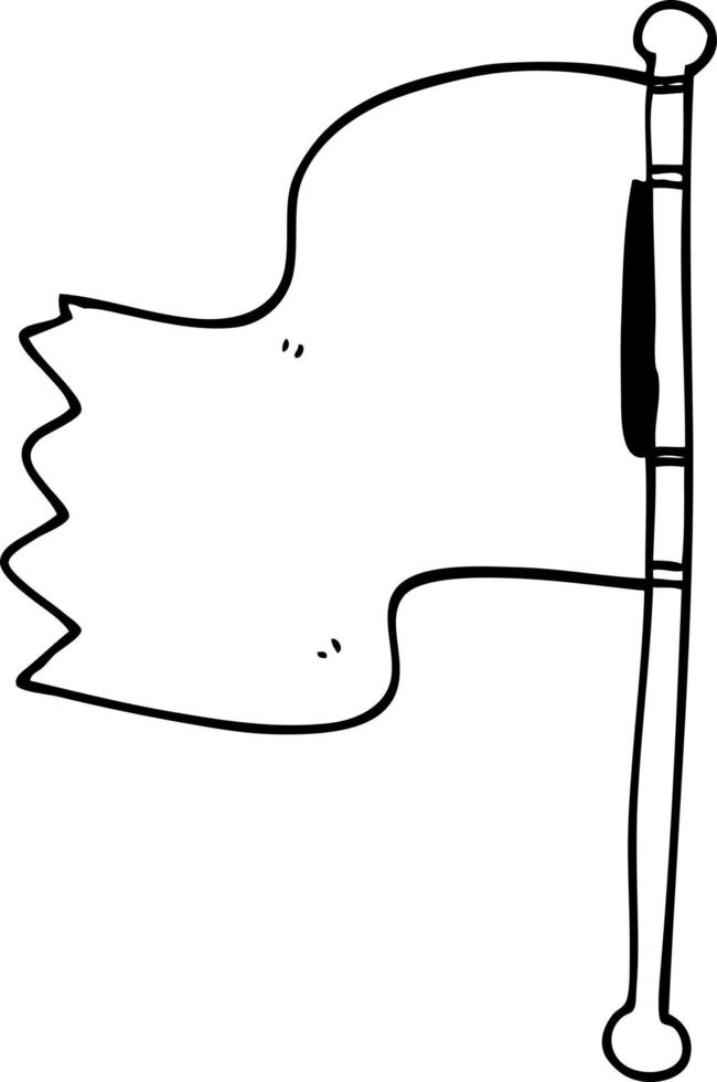 linje teckning tecknad serie vinka flagga vektor