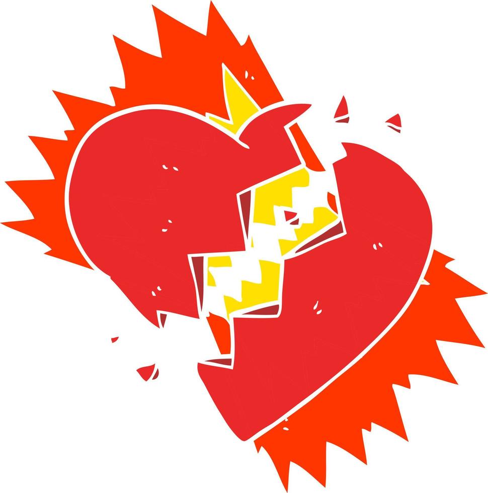platt Färg illustration av bruten hjärta vektor
