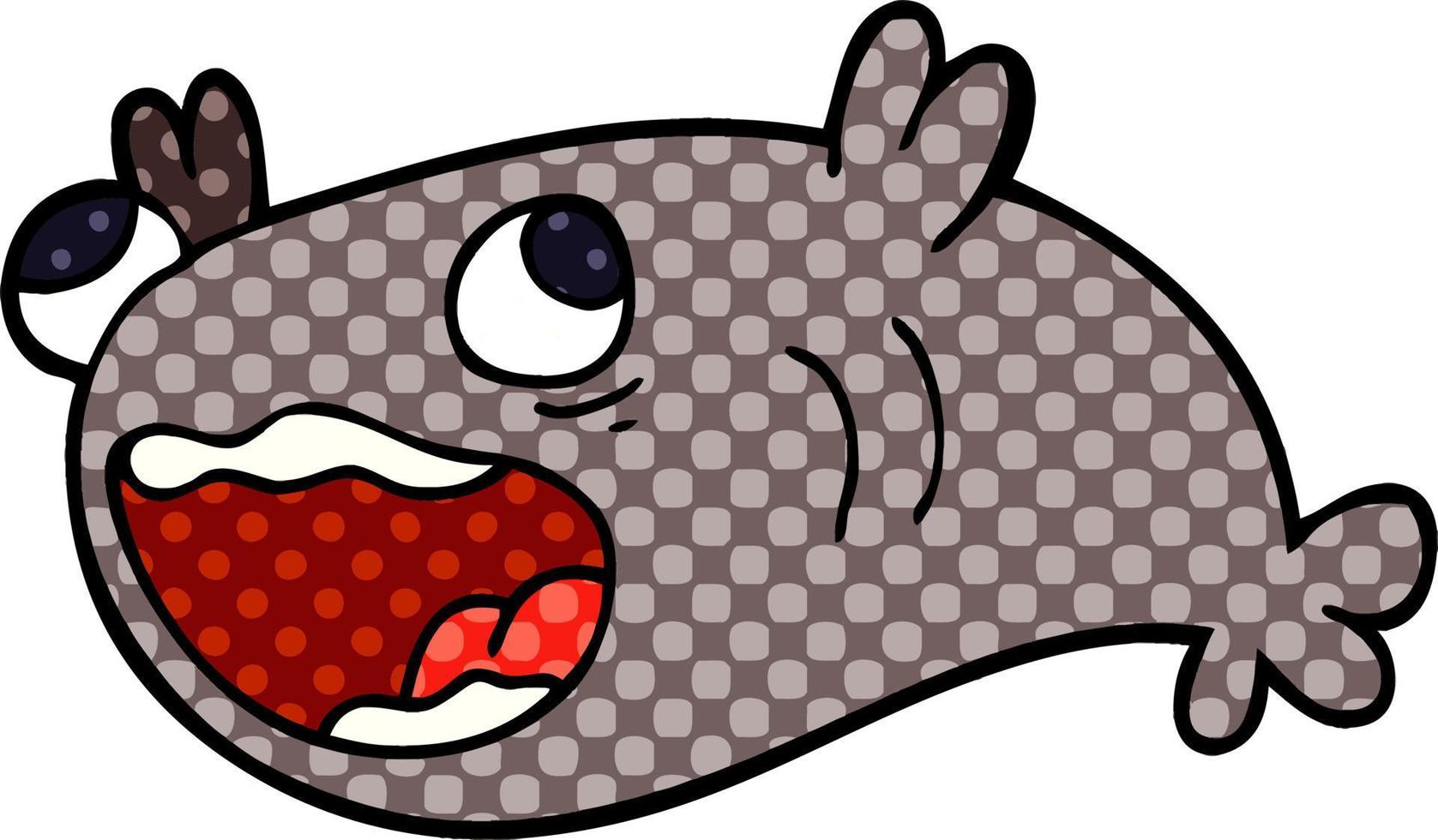 tecknad doodle av en fisk vektor
