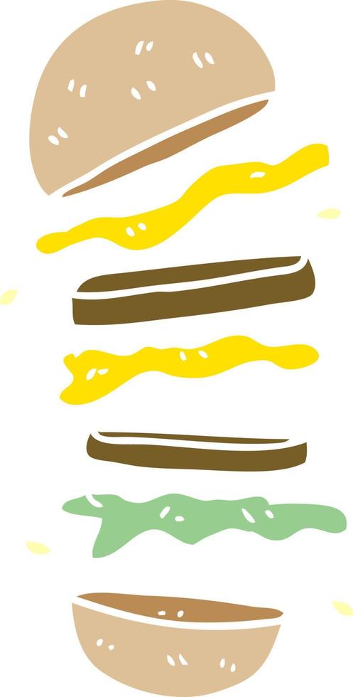 tecknad serie klotter burger vektor