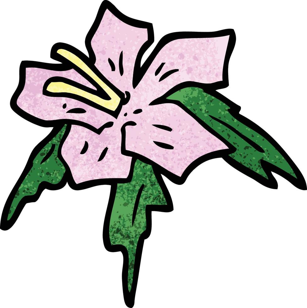 tecknad serie klotter exotisk blomma vektor