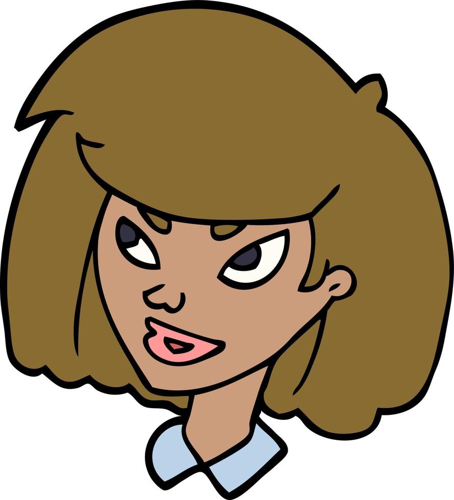 Cartoon-Doodle-Gesicht eines Mädchens vektor