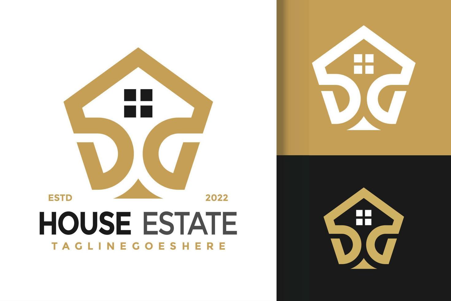 Haus Immobilien Logo Design, Markenidentität Logos Vektor, modernes Logo, Logodesigns Vektorillustrationsvorlage vektor