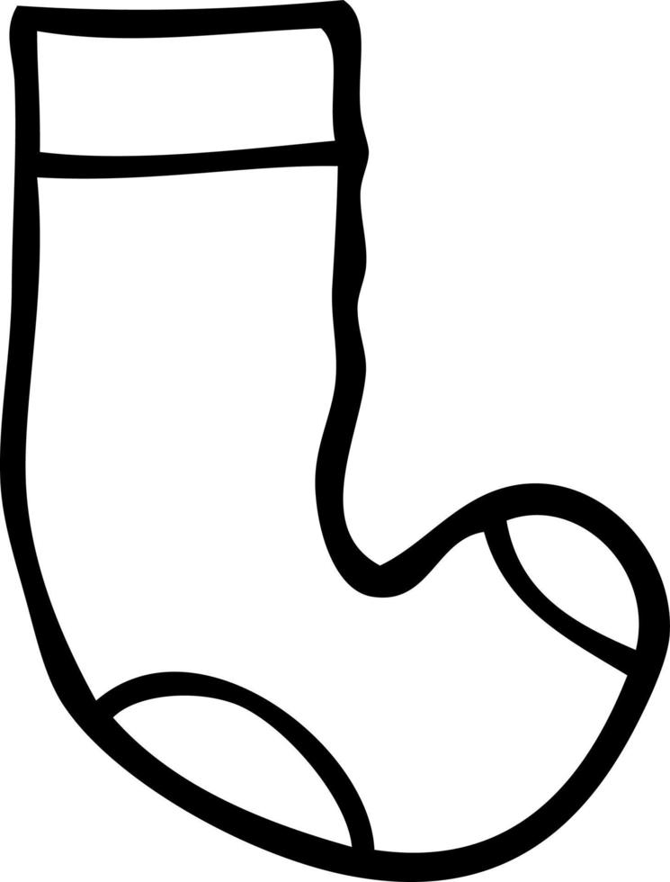 Strichzeichnung Cartoon-Socke vektor