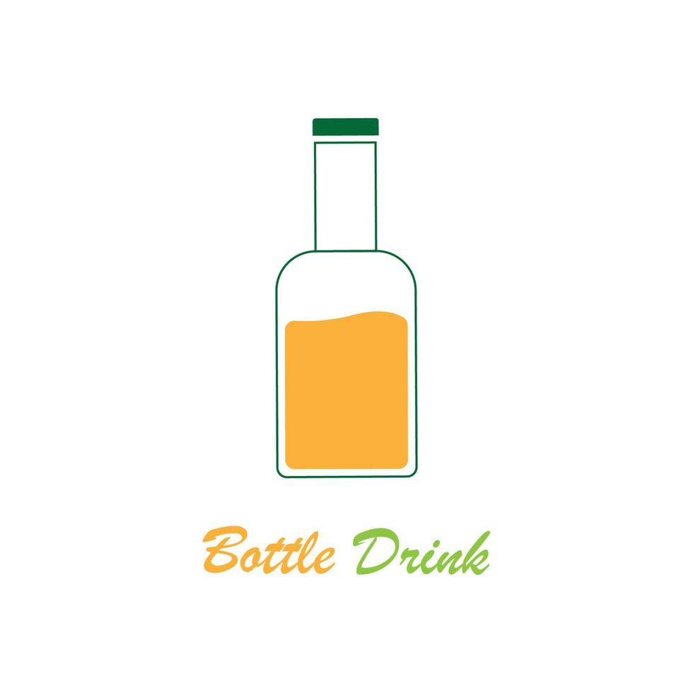orange färsk flaska dryck logotyp vektor