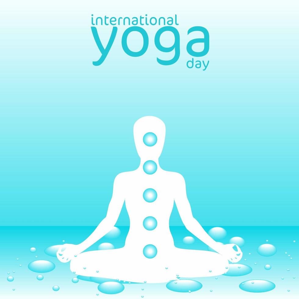 internationales Yoga-Tagesplakat mit Wasserthema vektor