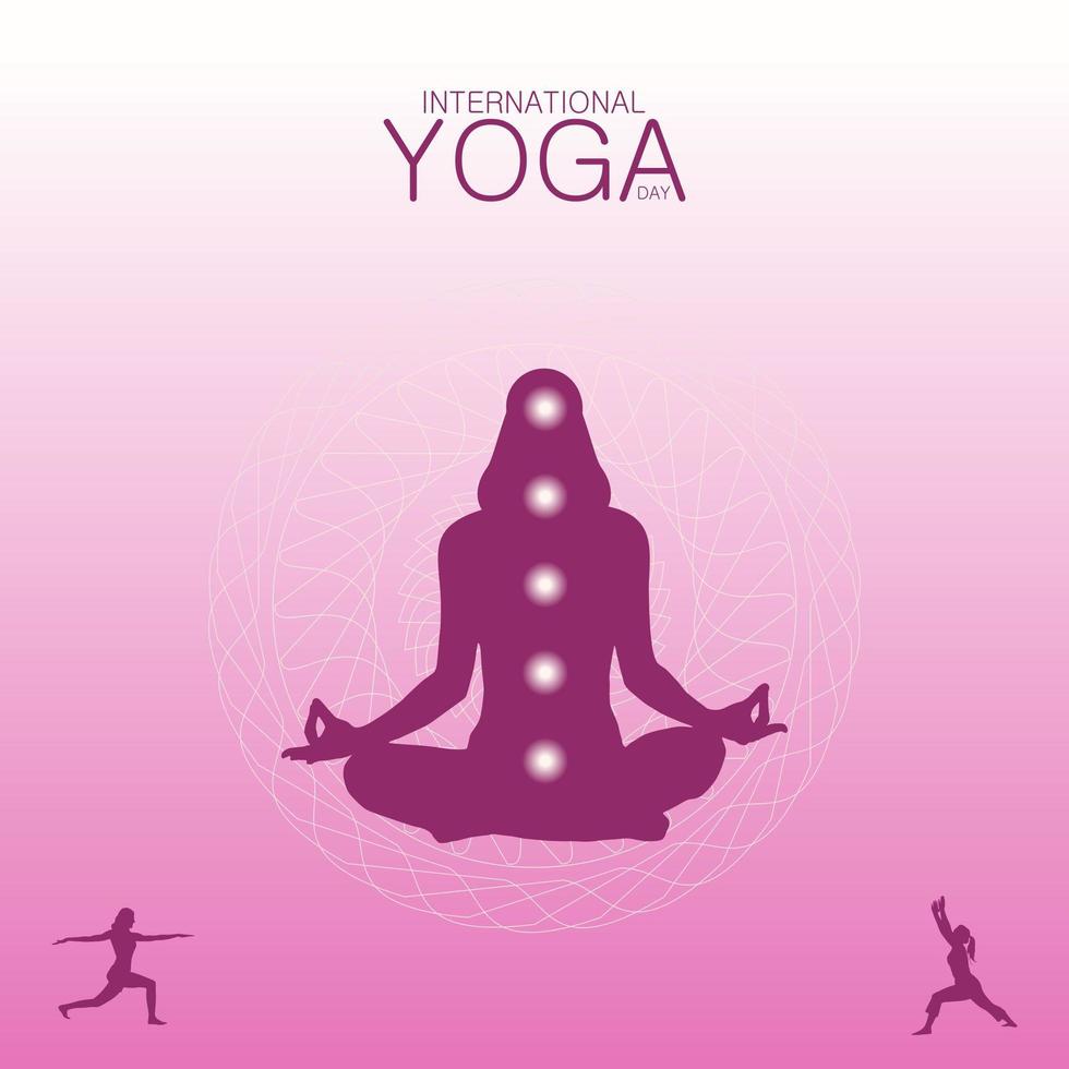 rosa gradient internationell yogadag affisch vektor