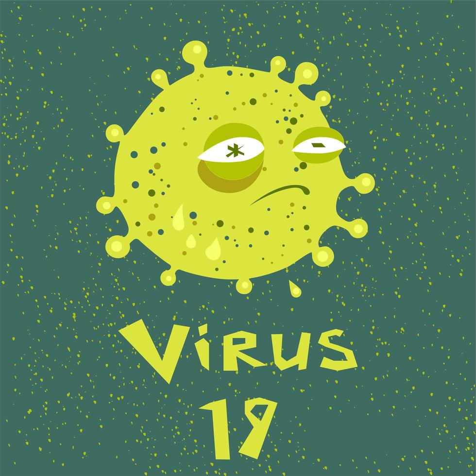 trauriges Coronavirus im Cartoon-Stil vektor