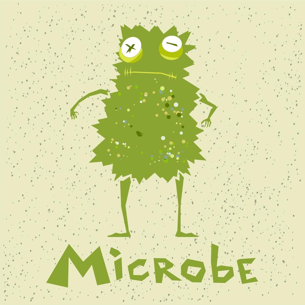 lustige Mikrobe im Cartoon-Stil vektor