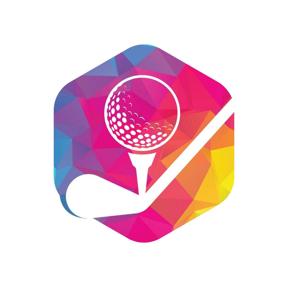 Stick-Golf-Logo-Design-Vektor-Vorlage. Golf-Logo-Designs. Vorlage für das Design des Golfsport-Silhouette-Logos vektor