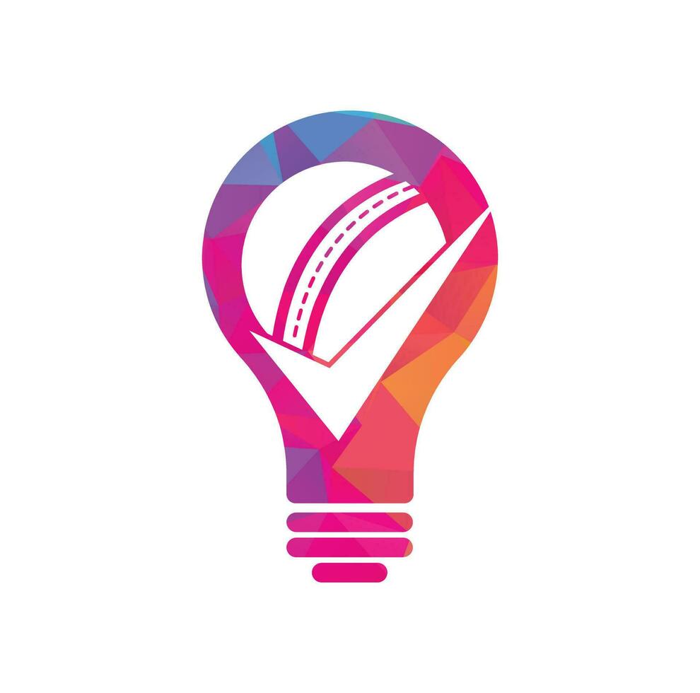 kolla upp cricket Glödlampa form begrepp vektor logotyp design. cricket boll och bock ikon logotyp.