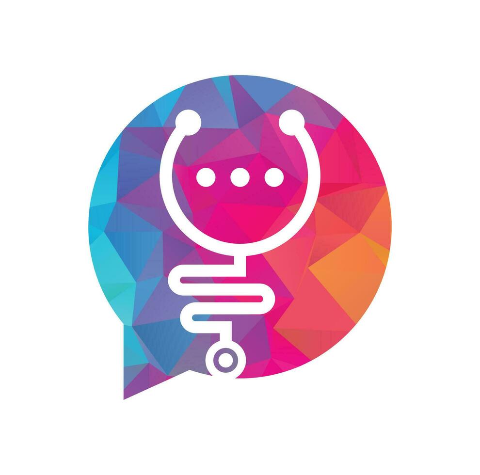 medizinischer Chat und Talk-Vektor-Logo-Design. Arzt helfen und Logo-Konzept konsultieren. vektor