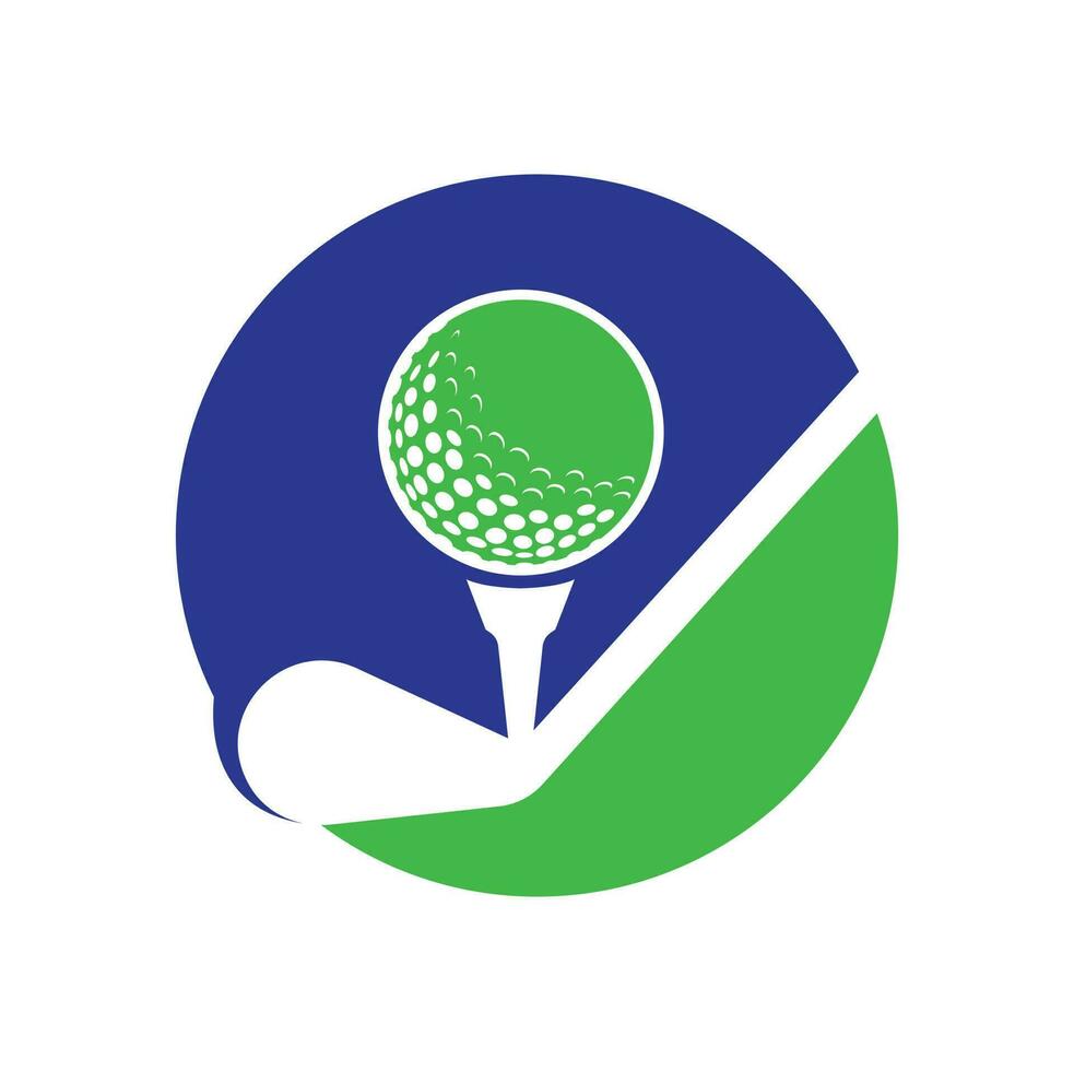 Stick-Golf-Logo-Design-Vektor-Vorlage. Golf-Logo-Designs. Vorlage für das Design des Golfsport-Silhouette-Logos vektor