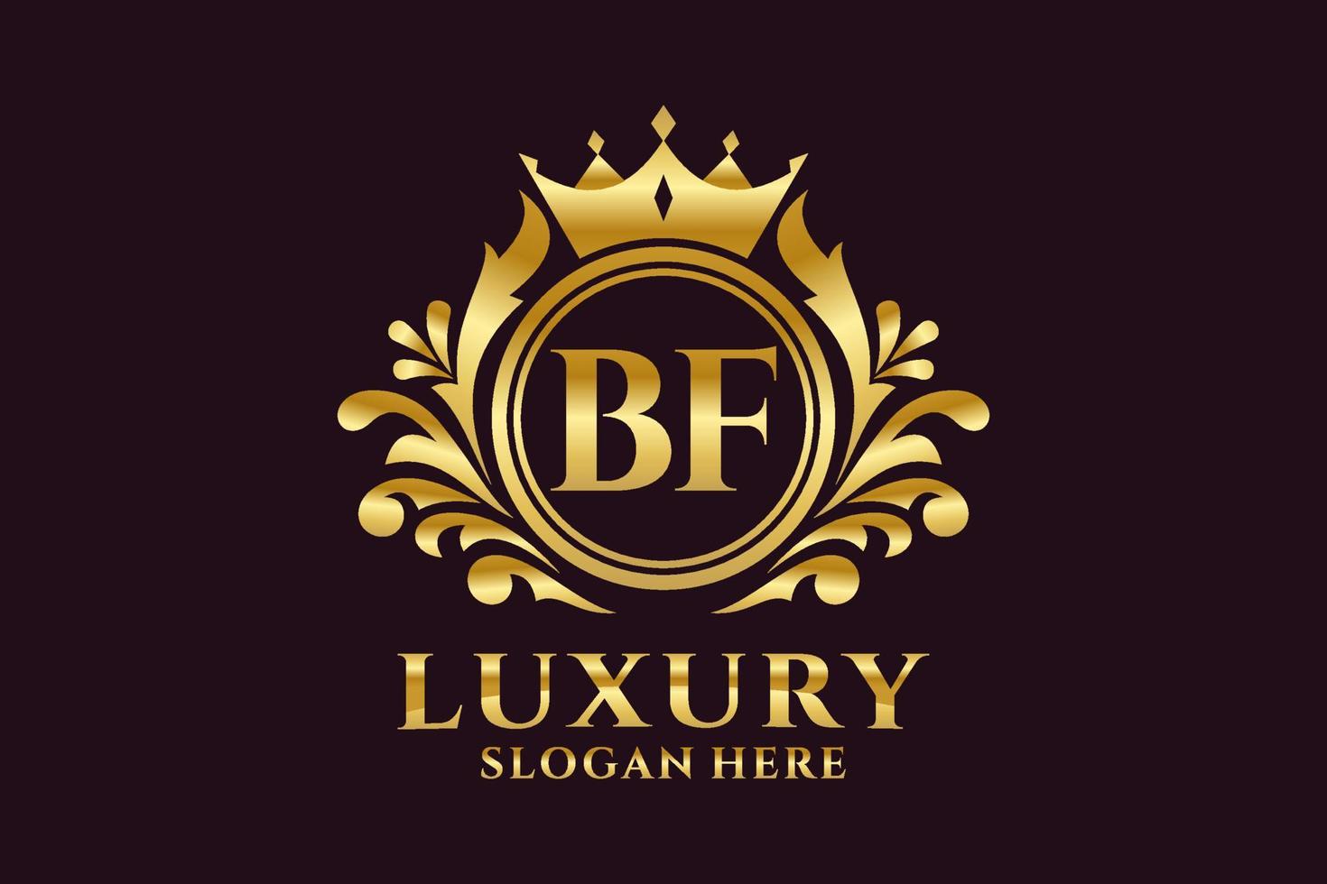 Royal Luxury Logo-Vorlage mit anfänglichem bf-Buchstaben in Vektorgrafiken für luxuriöse Branding-Projekte und andere Vektorillustrationen. vektor