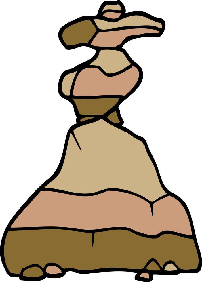 tecknad doodle av staplade stenar vektor