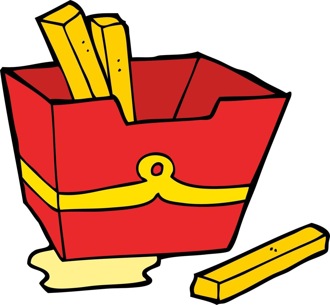 Cartoon-Box mit Pommes vektor