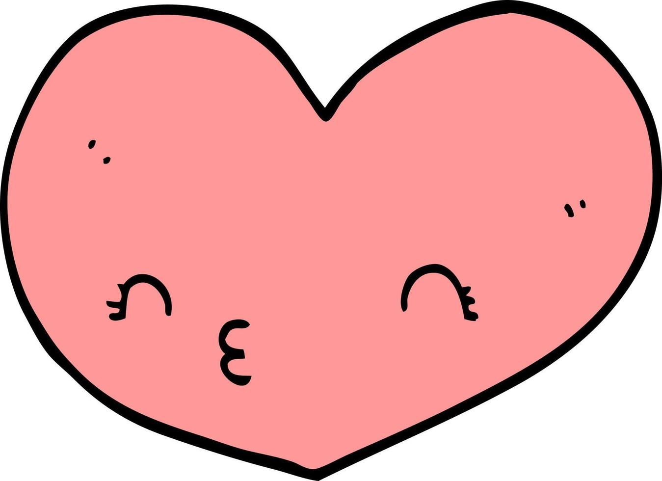 tecknad serie hjärta med ansikte vektor
