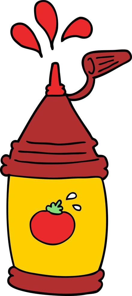 Cartoon-Ketchup-Flasche vektor