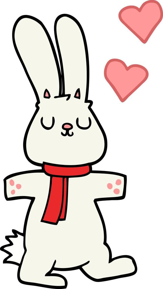 Cartoon-Kaninchen verliebt vektor