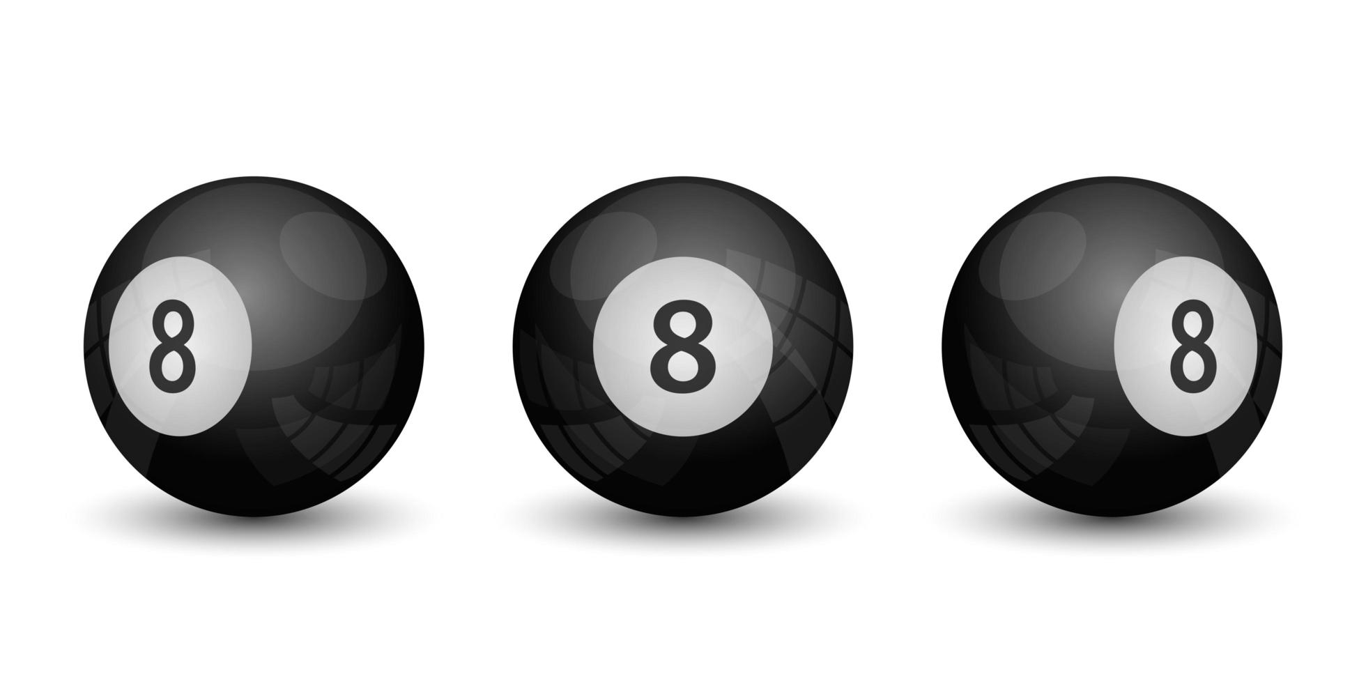 åtta boll pool spel isolerad på vit bakgrund vektor
