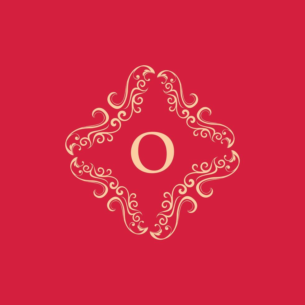 buchstabe o luxus ornament monogramm logo vektor