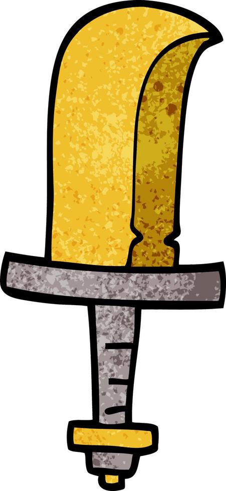 tecknad serie klotter gyllene svärd vektor