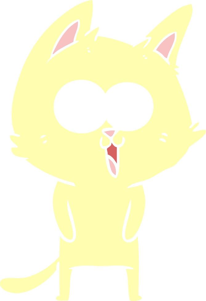 lustige Cartoon-Katze im flachen Farbstil vektor