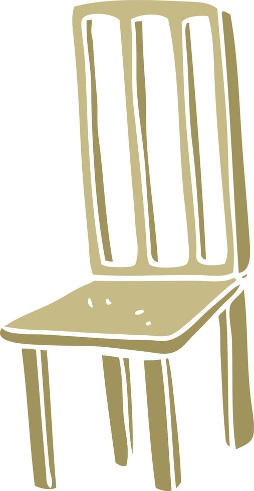 platt Färg illustration av en tecknad serie stol vektor