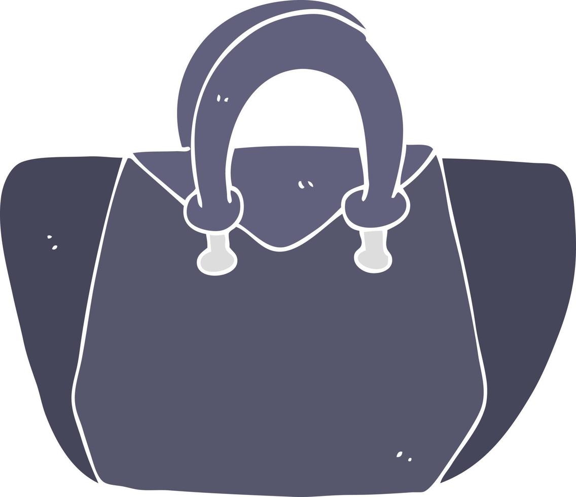 platt Färg illustration av en tecknad serie handväska vektor