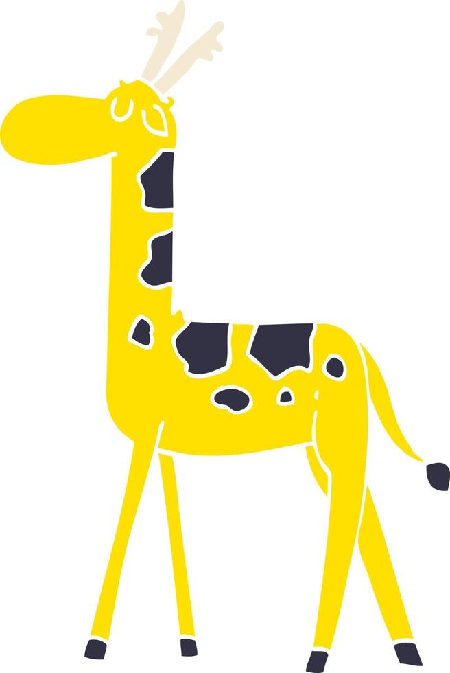 tecknad serie klotter gående giraff vektor