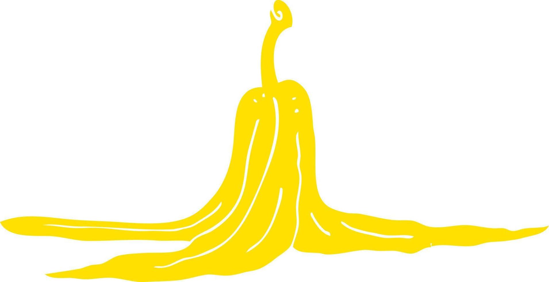 flache Farbillustration einer Cartoon-Bananenschale vektor