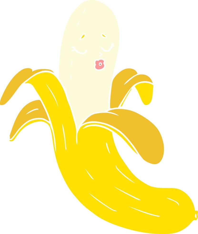 Bio-Banane der flachen Farbartkarikatur beste Qualität vektor