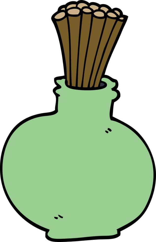 Cartoon-Doodle-Schilf in Vase vektor