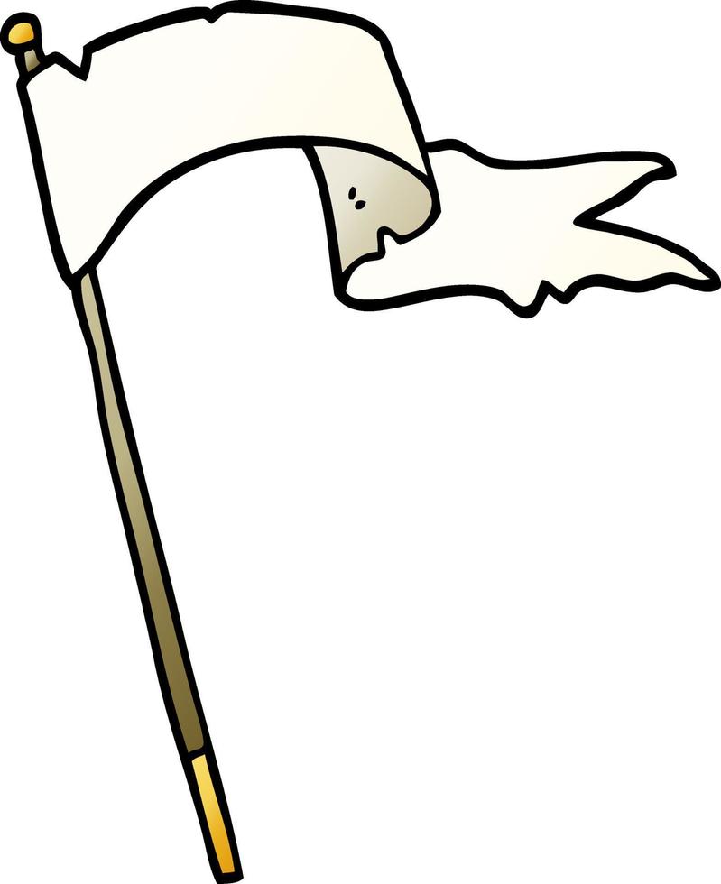 karikaturgekritzel, das weiße fahnenflagge schwenkt vektor